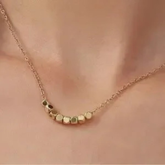 Jewelry - Gold Dainty Classic Cube Necklace (1205)